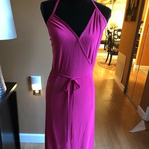 Newport News Fuschia Halter maxi dress.